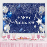 Toile de fond de joyeux anniversaire de paillettes de ballon argenté et bleu